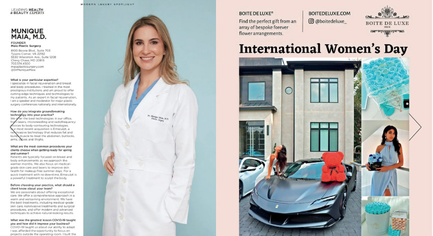 Screen of the press release on the website Modern Luxury DC Magazine