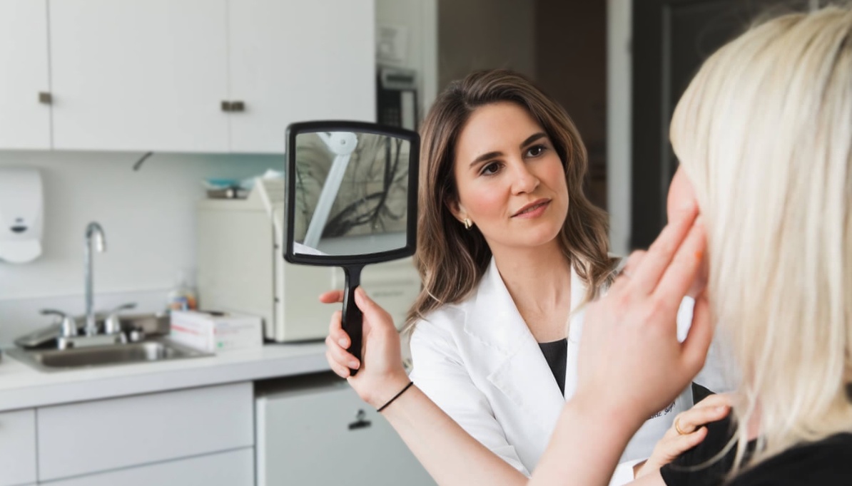 Dr. Maia with patient