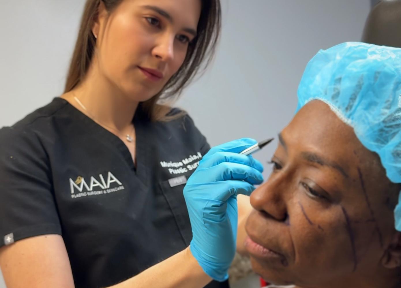 Dr. Maia with patient