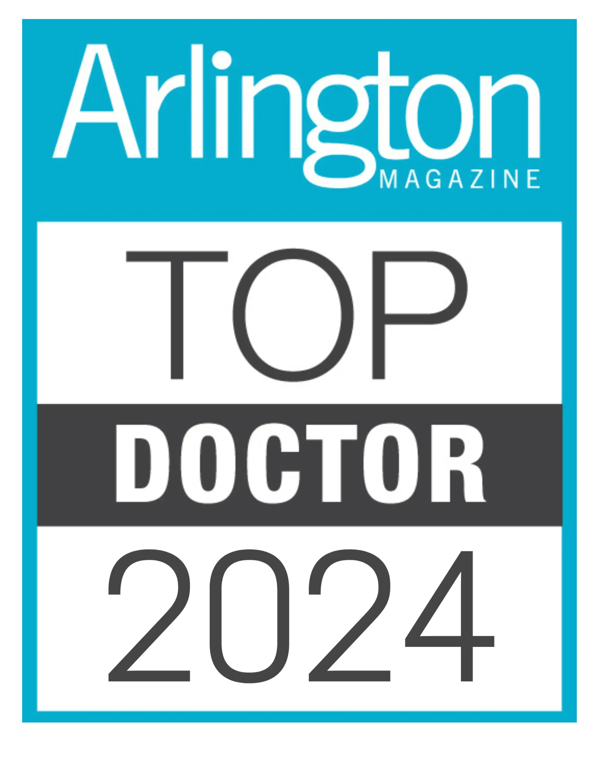 Arlington Magazine top doctor 2024 badge